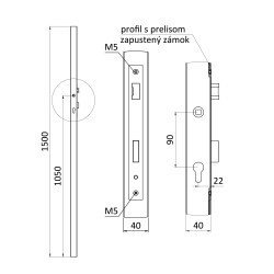 Profil 40 x 40 x 1,5 x 1500 mm, rozteč 90 mm, pozinkovaný Profil 40 x 40 x 1,5 x 1500 mm, rozteč 90 mm, pozinkovaný